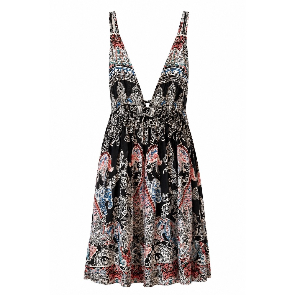 Intimately Free People Dress Womens Small Black Elephant Boho Granolagirl Indie‎